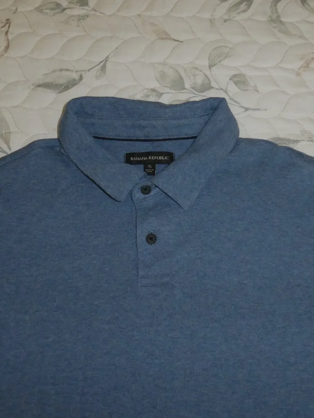 Banana Republic Men's Blue Heather Polo Size XL